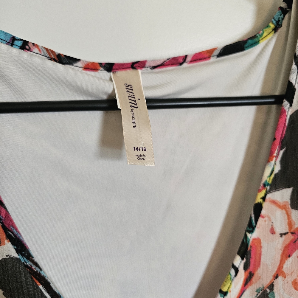 Swim By Cacique Lane Bryant Vibrant Multicolor Swim Cover-Up Sz 14/16 - Picture 3 of 4